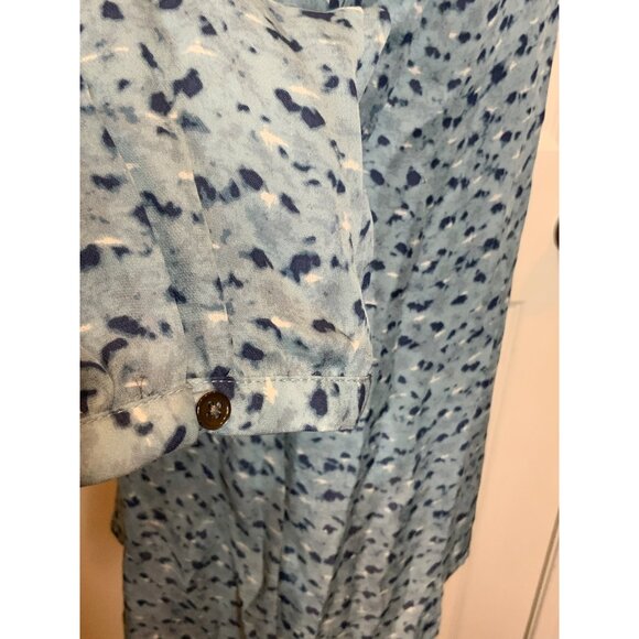 Joie Blue Speckled Silk Tie-Neck Top, Size S - Picture 5 of 9